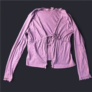 Deb early 2000s vintage light purple front tie blouse
